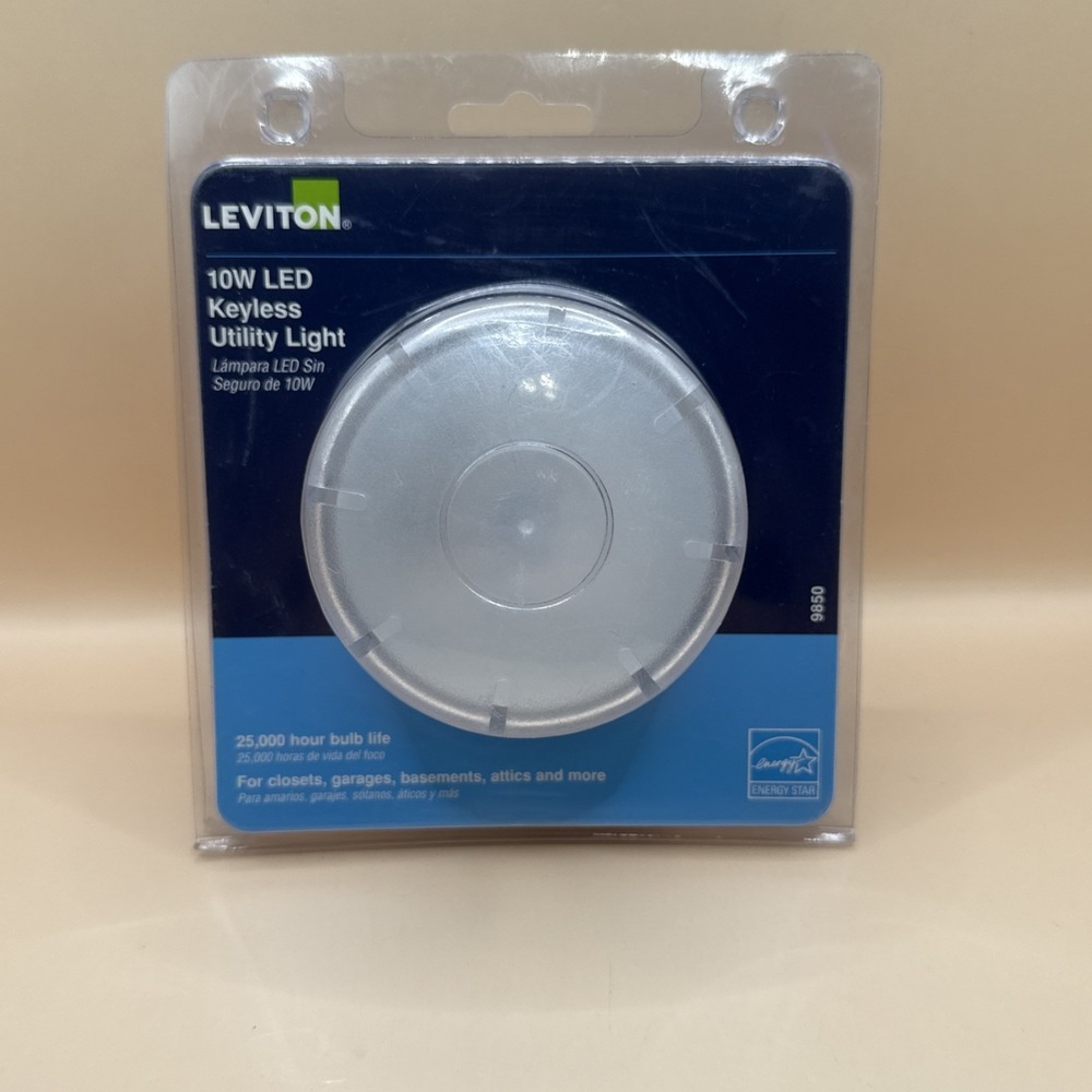 Leviton 10W LED Keyless Utility Light New 9850 Closets Garages Basements Attics